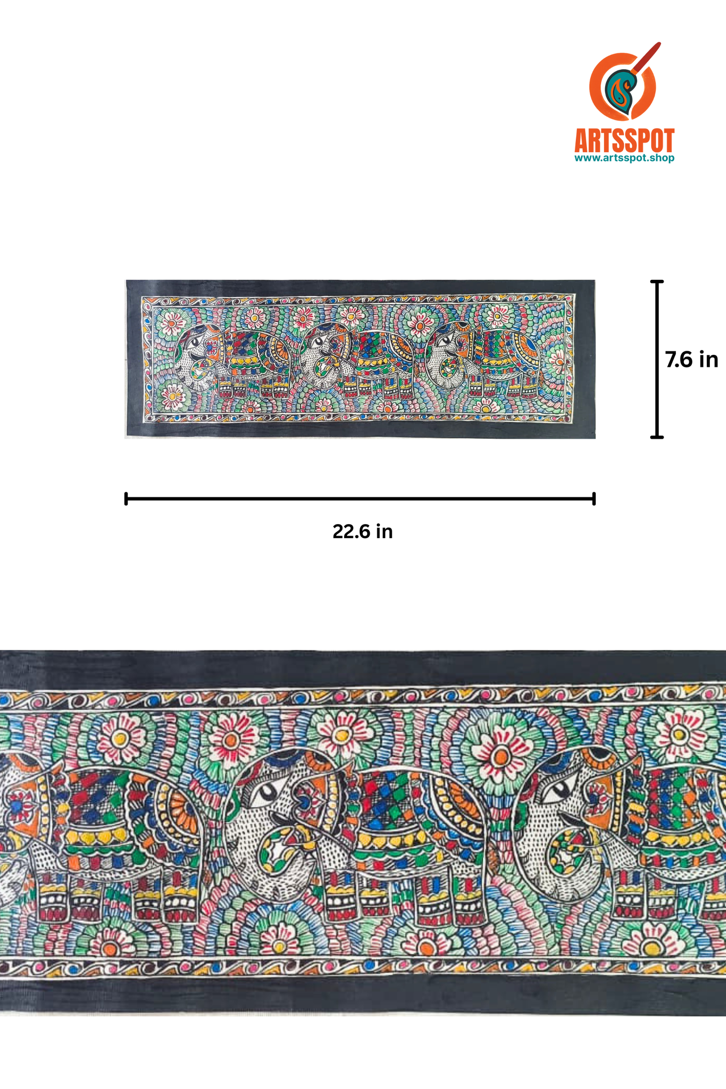 Royal Elephants – Madhubani Painting