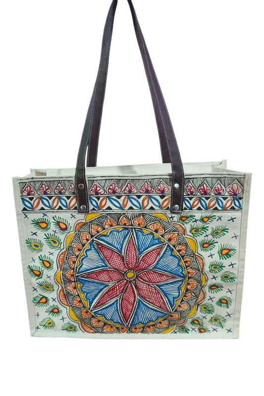 Mithila Art Tote Bag – Eco-Friendly & Hand-painted