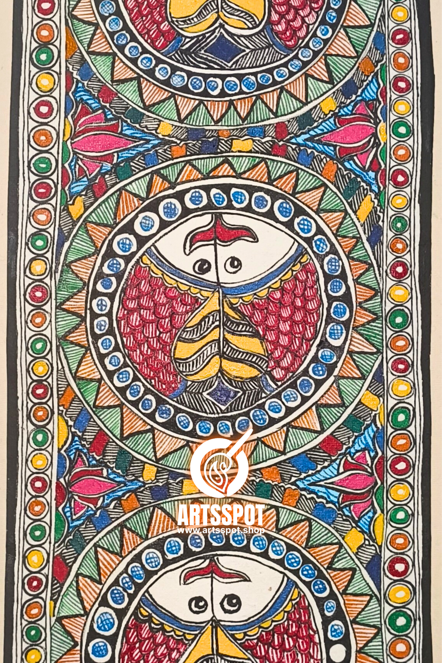 Triple Fish – Madhubani Painting