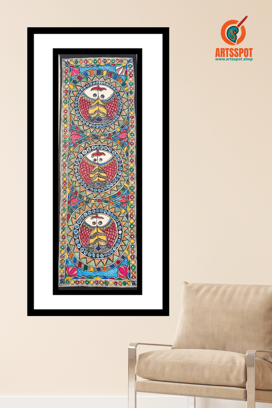 Triple Fish – Madhubani Painting