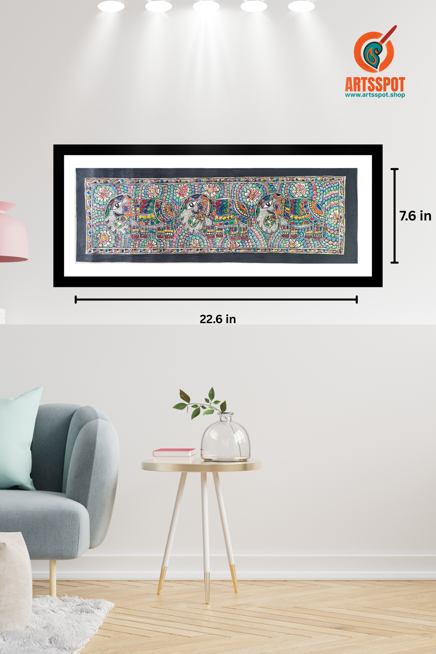 Royal Elephants – Madhubani Painting