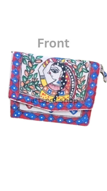 Eco-Friendly Jute Sling Bag with Hand-Painted Madhubani Design (Front & Back Art)