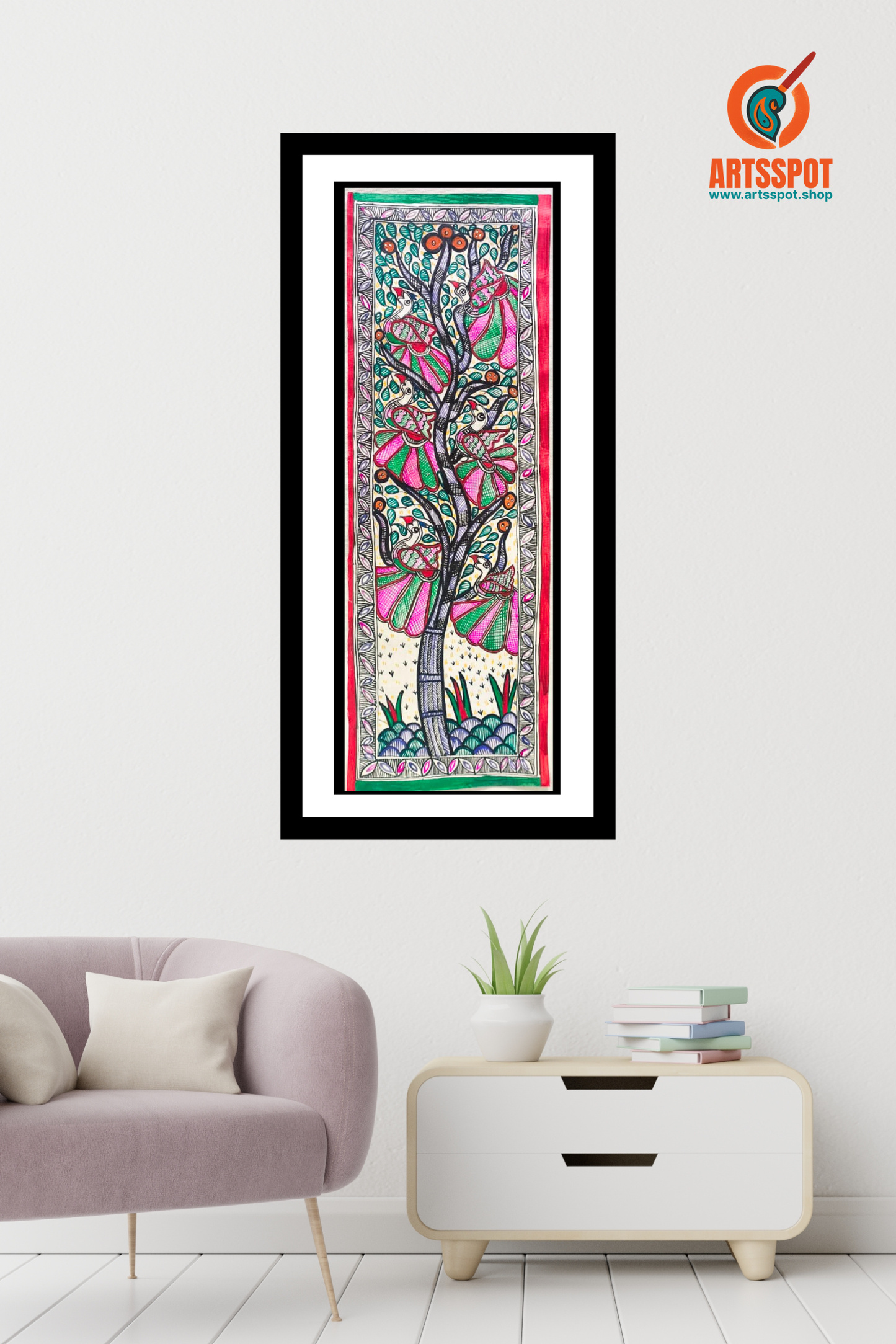Tree of Harmony – Madhubani Painting